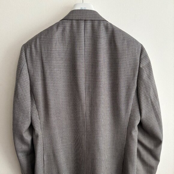 $2000 Canali Grey Houndstooth Check Tweed Wool Sport Coat / Blazer - 42 - Picture 7 of 11